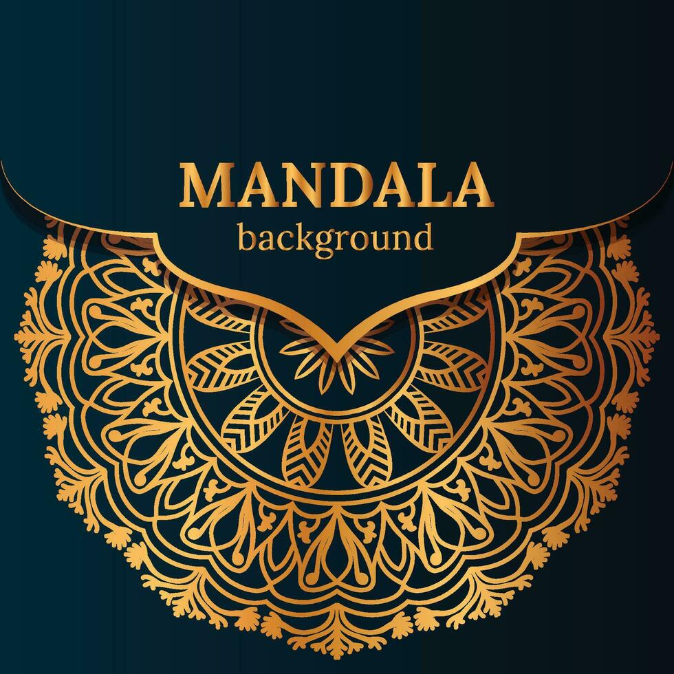 Luxury ornamental mandala background with golden arabesque pattern Arabic Islamic east style vector