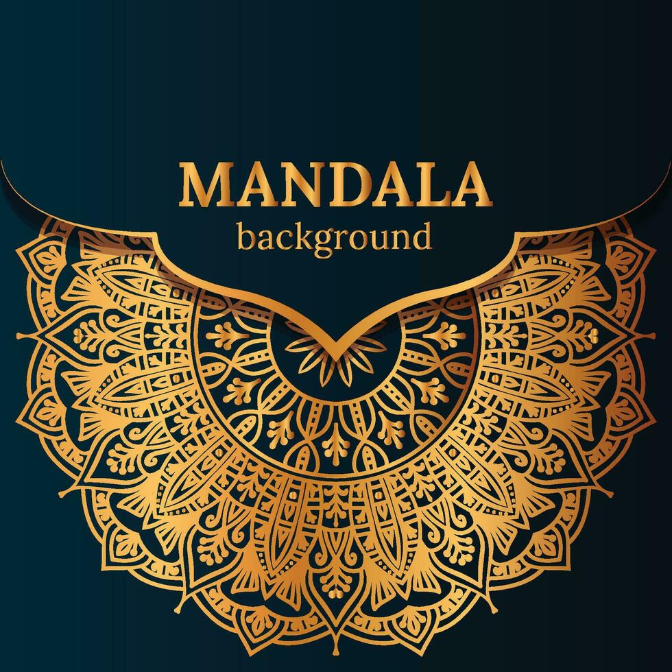 Luxury ornamental mandala background with golden arabesque pattern Arabic Islamic east style vector