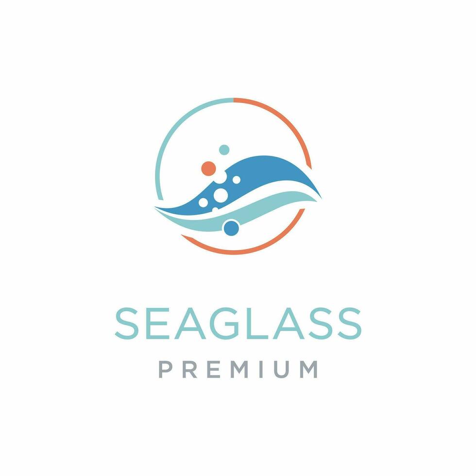 bubblesea glass, vector logo design inspiration