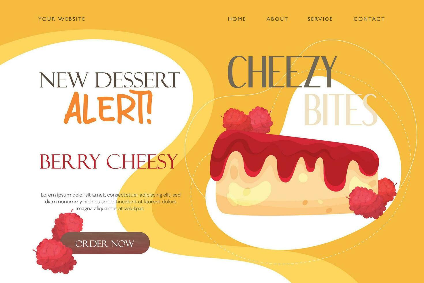 cake and dessert landing page and banner template illustration vector