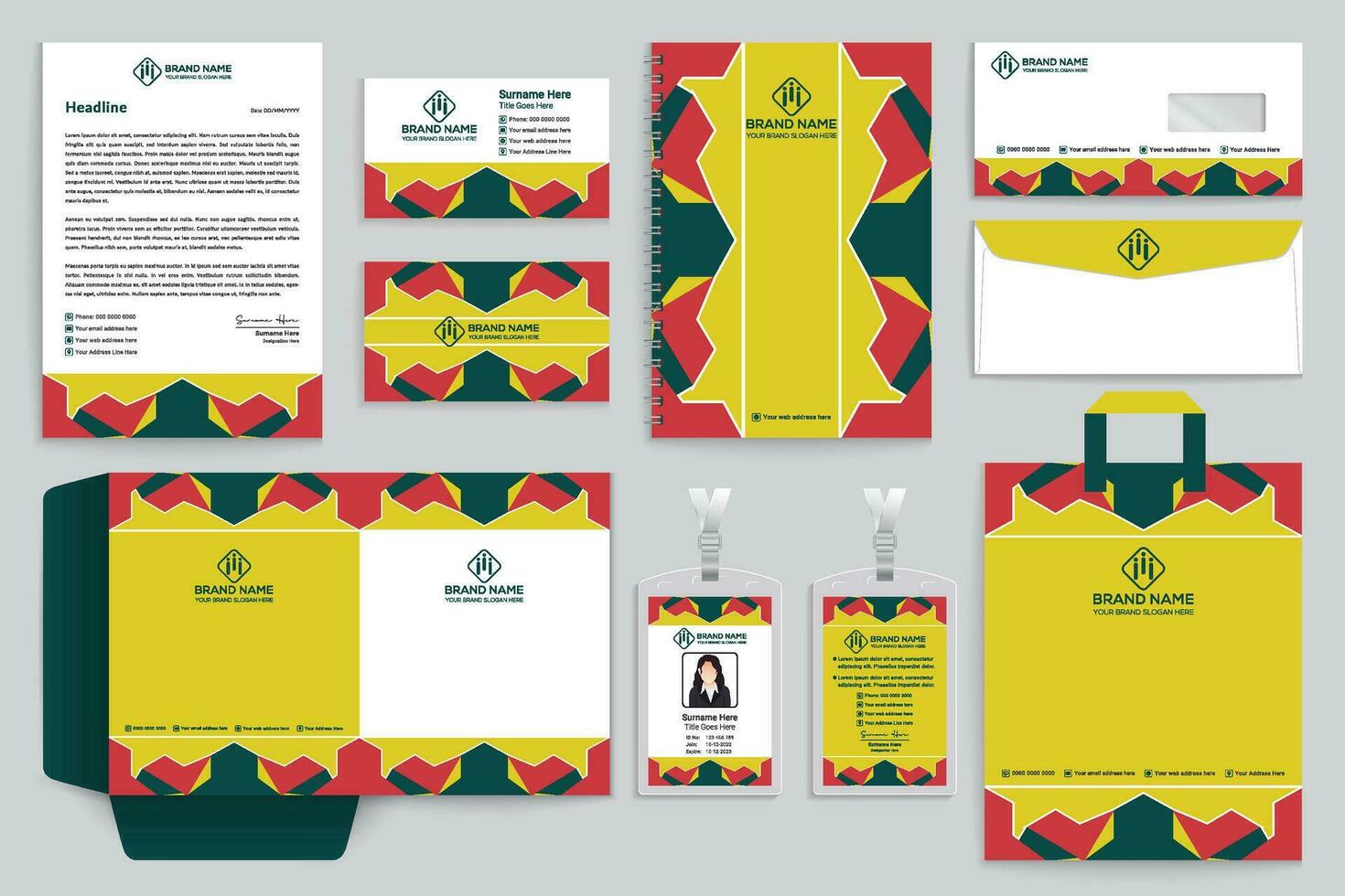 Corporate stationery design vector