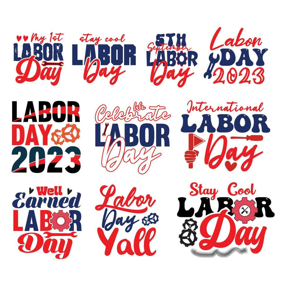 labor día citar nuevo tipografía diseño vector