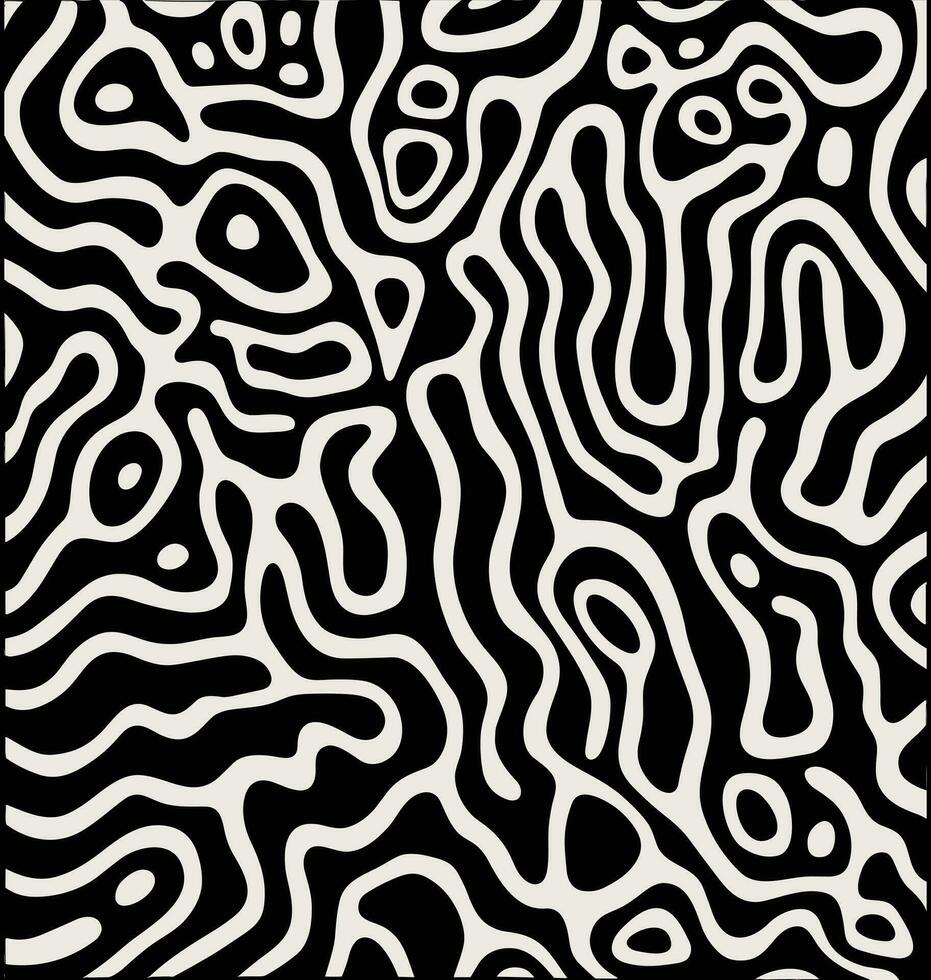 negro y blanco geométrico patrón, en el estilo de orgánico formas y curvo líneas, minimalista trazos, keith haring, suave líneas, resumen minimalismo apreciador, grueso pasta textura, negrita colores vector