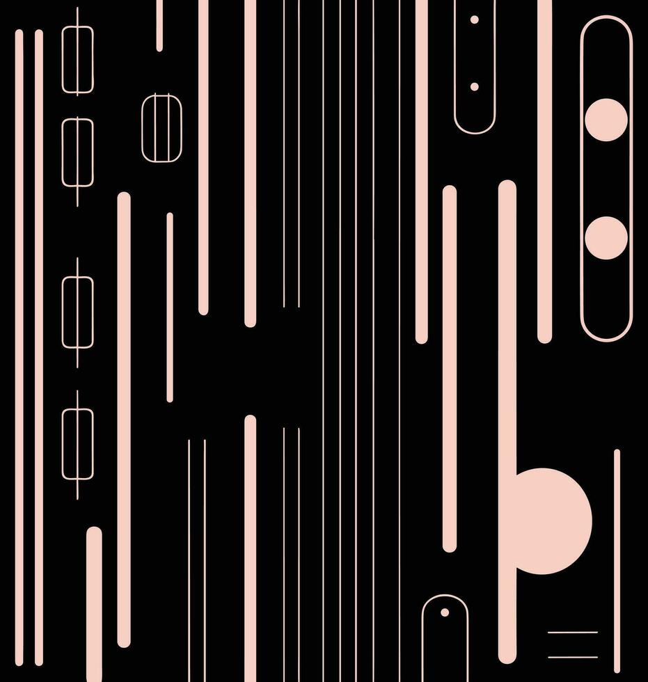 abstract black and white line on black background vector, in the style of repetitive, light pink and dark beige, ogham scripts, geometry-inspired, modern vector