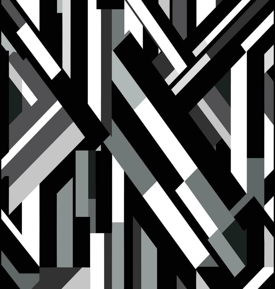 abstract stripes pattern stock vector  graphic design, in the style of cubist geometries, dark white and black