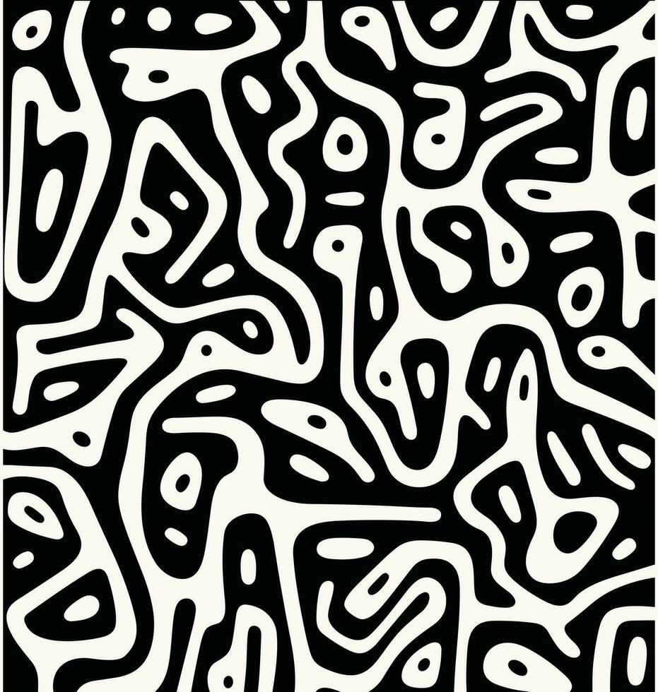 black and white geometric pattern, in the style of organic shapes and curved lines, minimalist strokes, keith haring, soft lines, abstract minimalism appreciator, thick impasto texture, bold colors vector