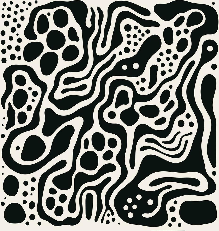 black and white geometric pattern, in the style of organic shapes and curved lines, minimalist strokes, keith haring, soft lines, abstract minimalism appreciator, thick impasto texture, bold colors vector