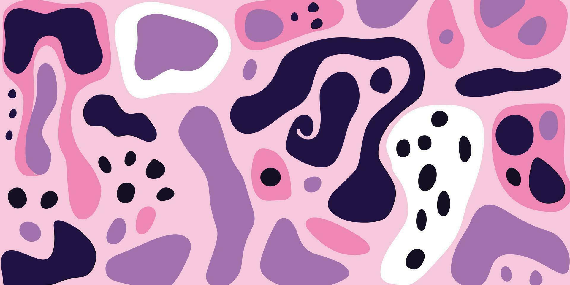 pink and white abstract pattern with a few shapes, in the style of absurd doodle, light violet, minimalist cartooning, loose gestures, organic minimalism, colorful graffiti-style, elongated forms vector