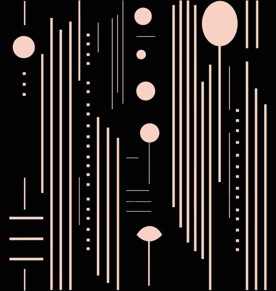abstract black and white line on black background vector, in the style of repetitive, light pink and dark beige, ogham scripts, geometry-inspired, modern vector