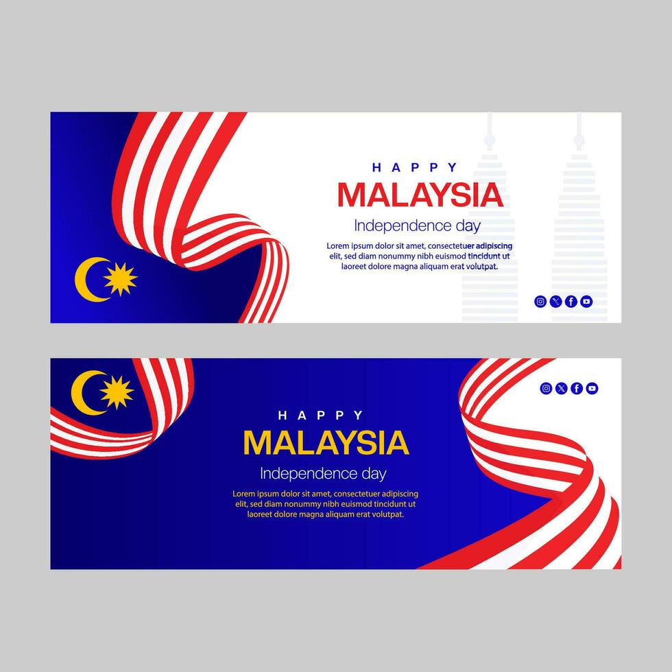 Malaysia independence day banner  celebration vector
