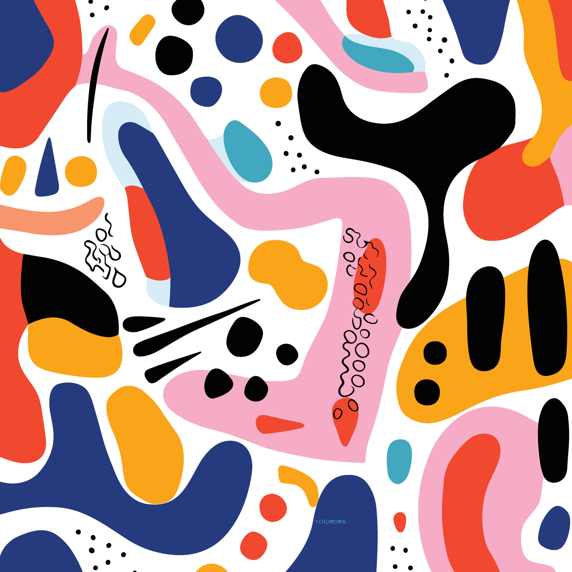 pattern design made with colorful shapes pattern, in the style of roy ...