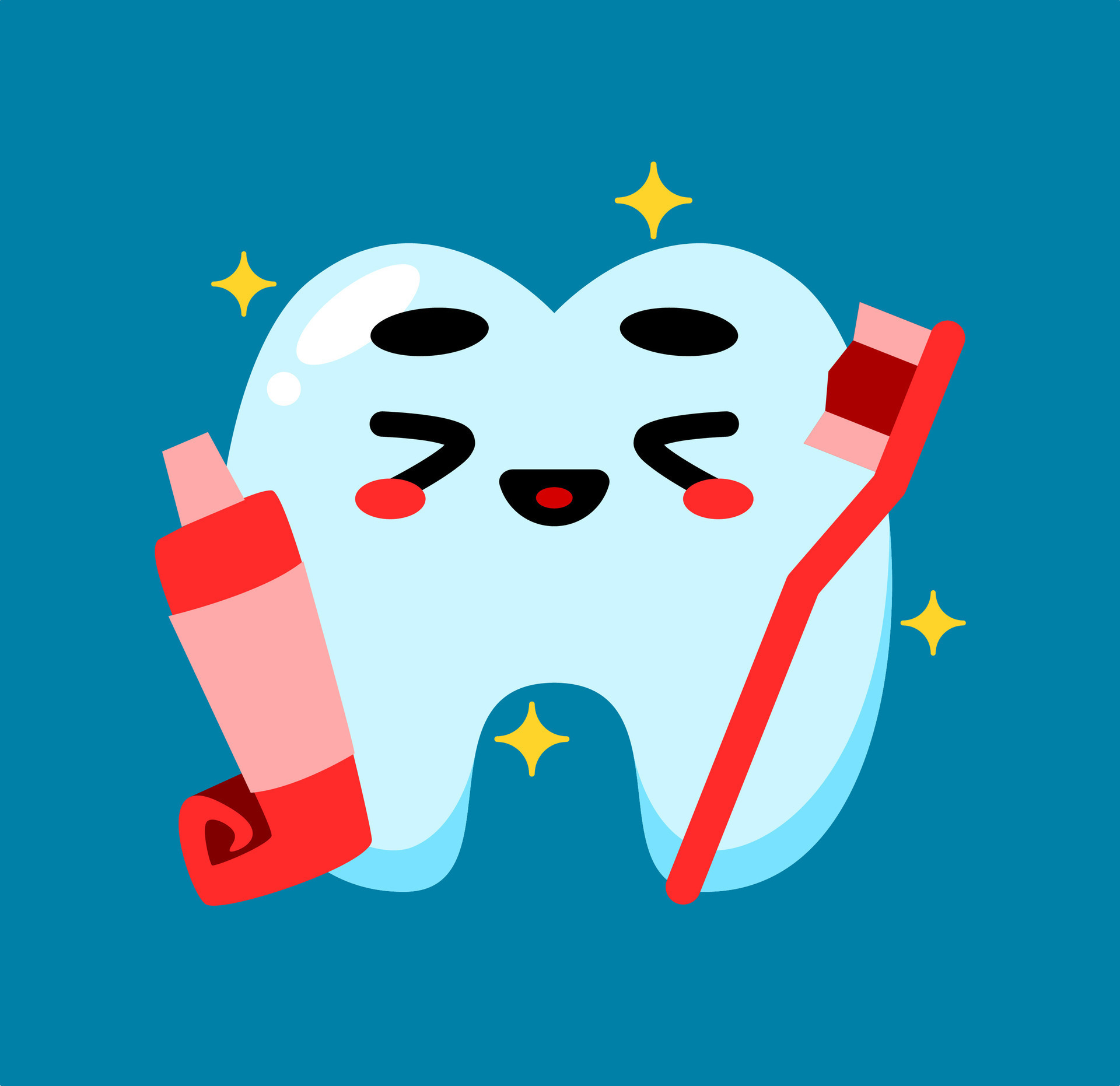 cute dental mascot illustration set. dental health themed vector