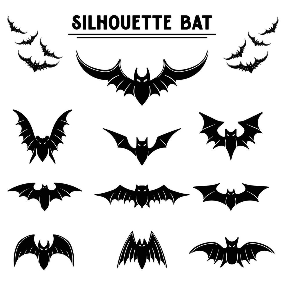 Bat silhouette element vector illustration