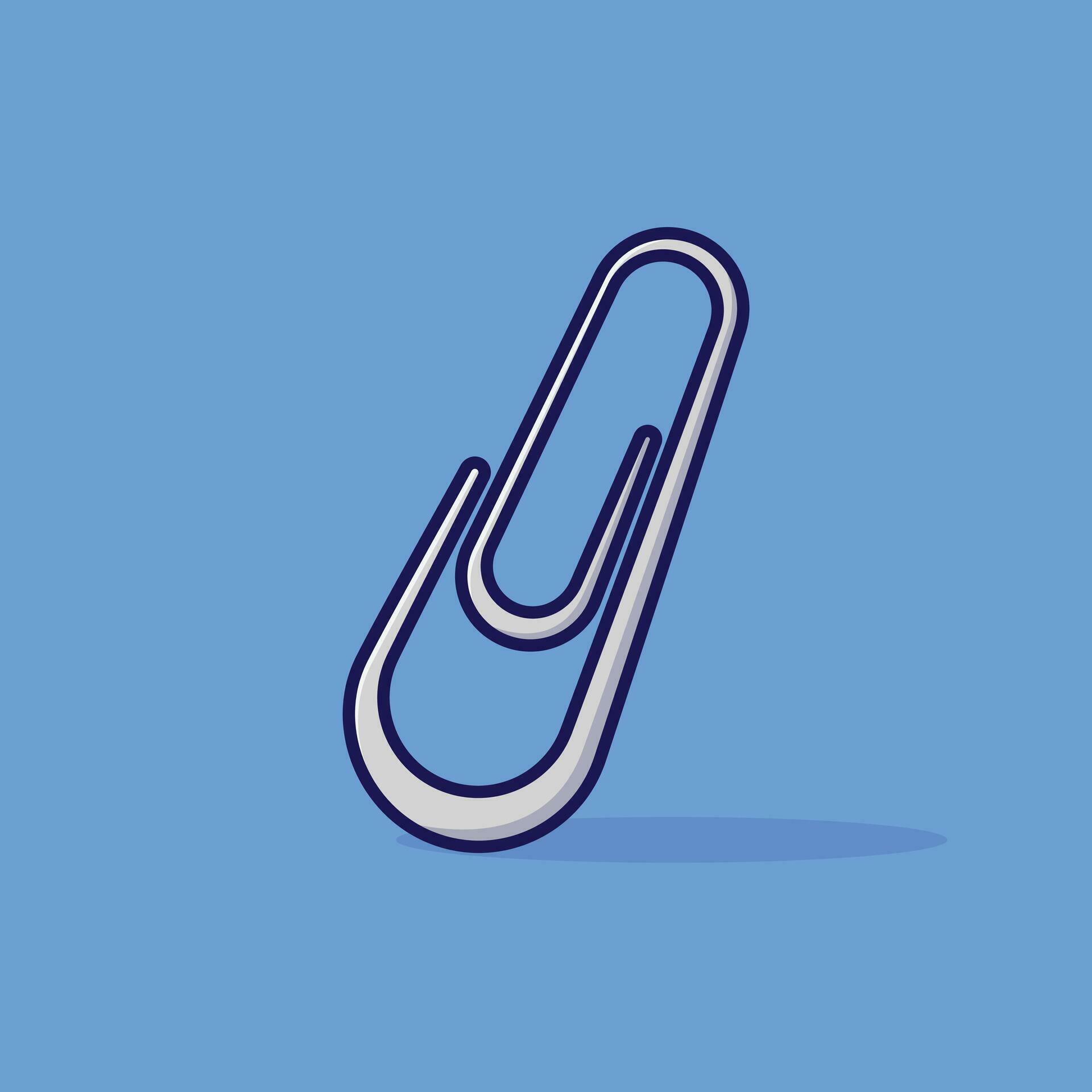 Paper clip simple cartoon vector illustration education tools concept