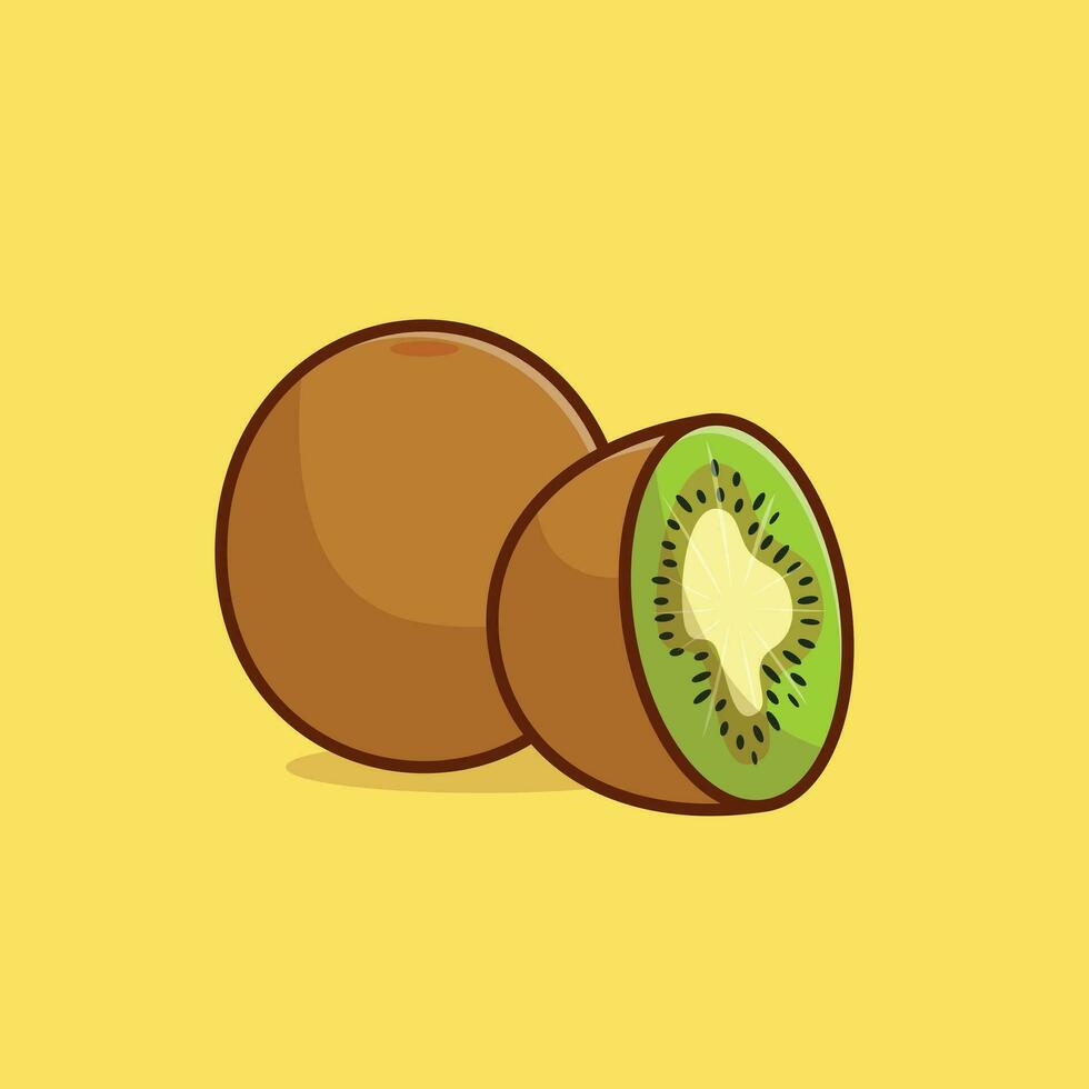 Kiwi simple cartoon vector illustration fruit nature concept icon isolated