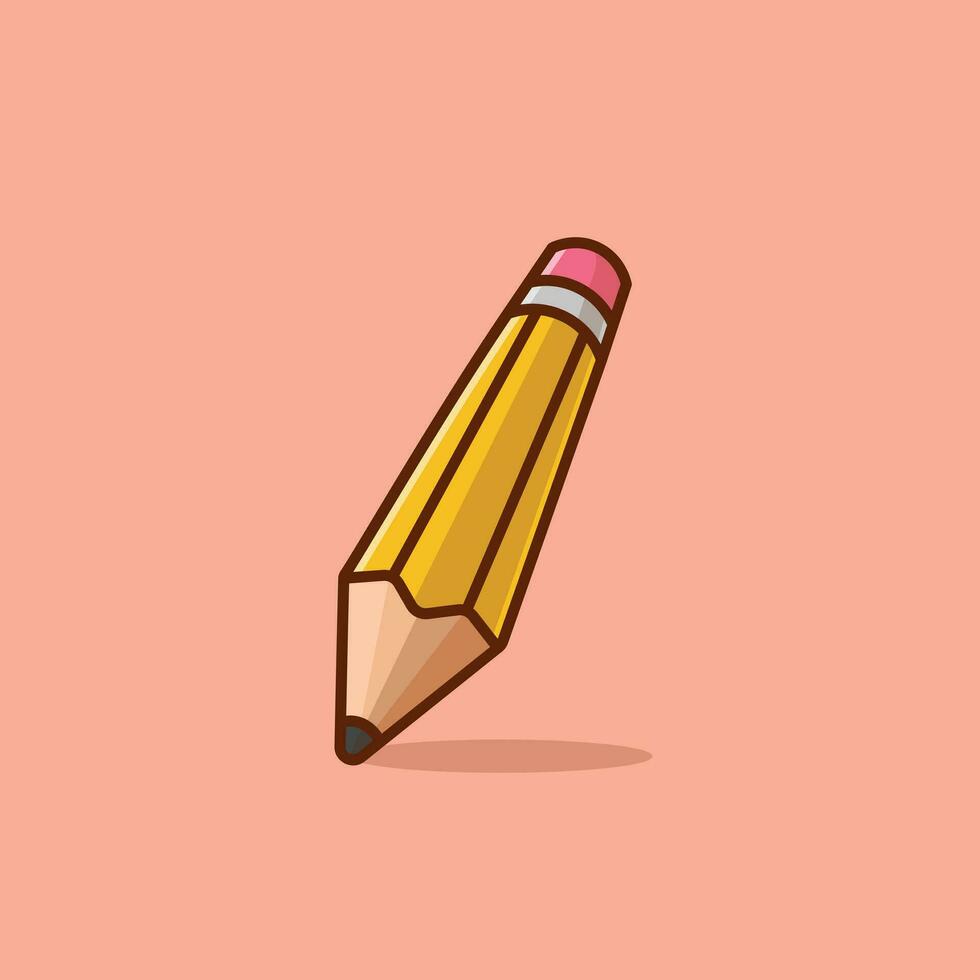 Pencil simple cartoon vector illustration education tools concept icon isolated