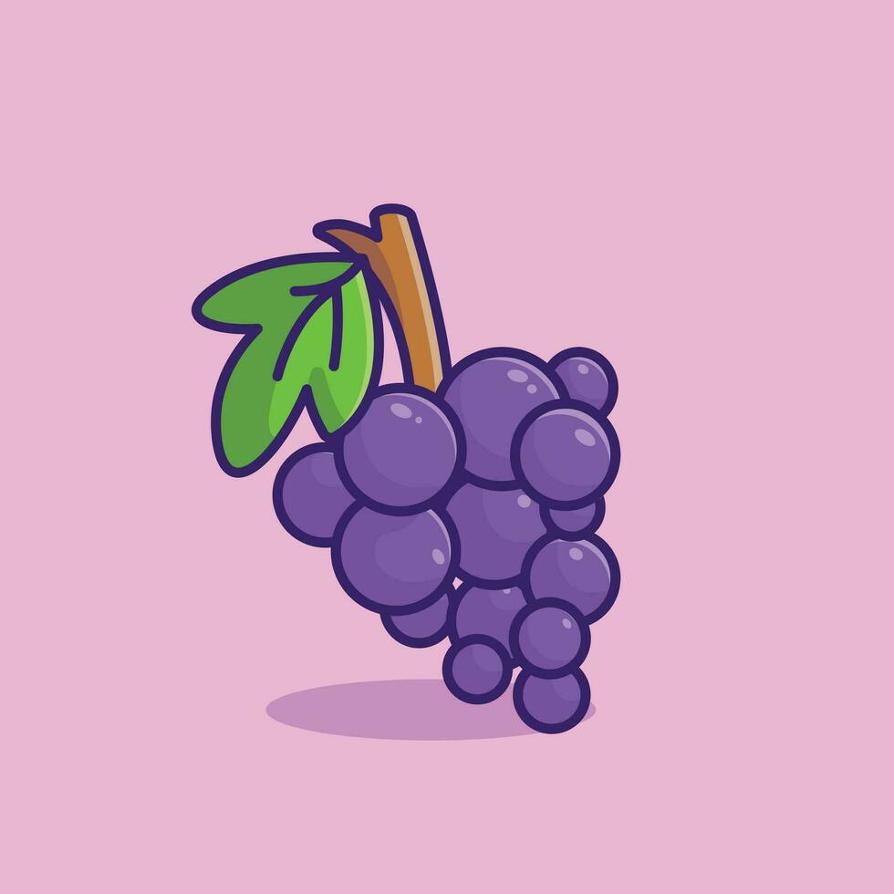 Grape simple cartoon vector illustration fruit nature concept icon isolated