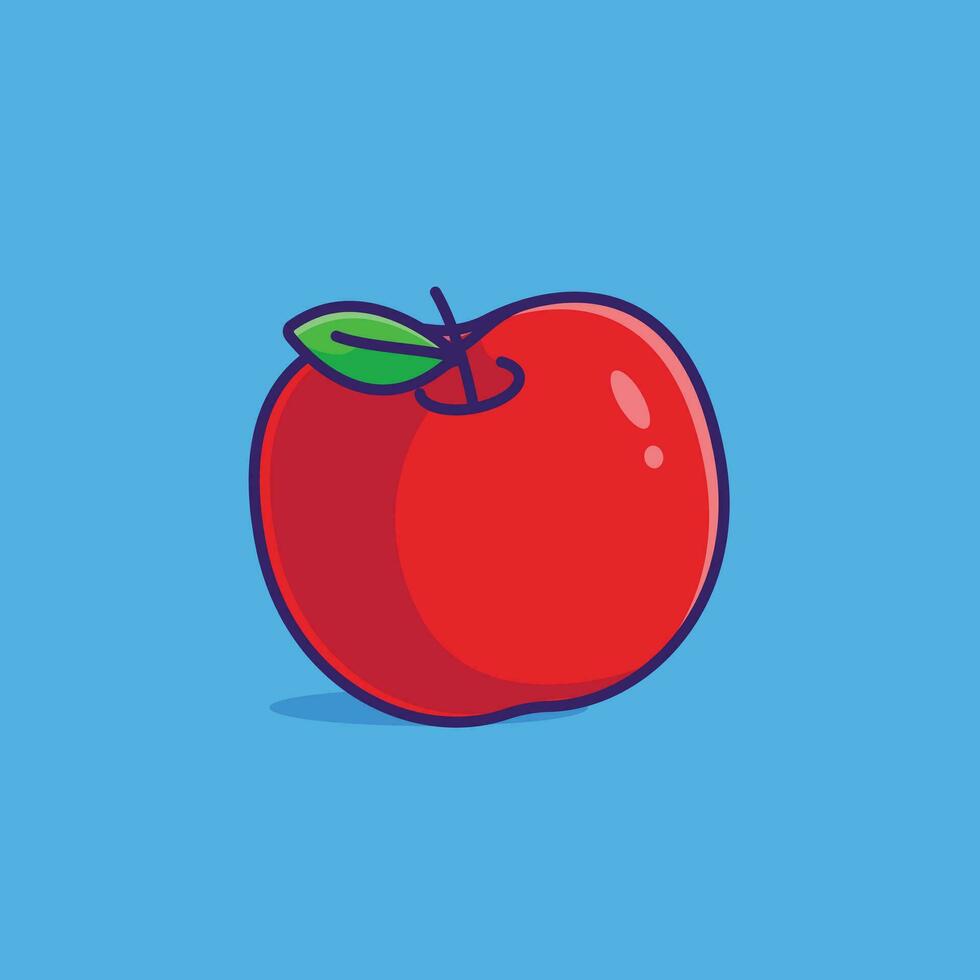 Apple fruit simple cartoon vector illustration fruit nature concept icon isolated