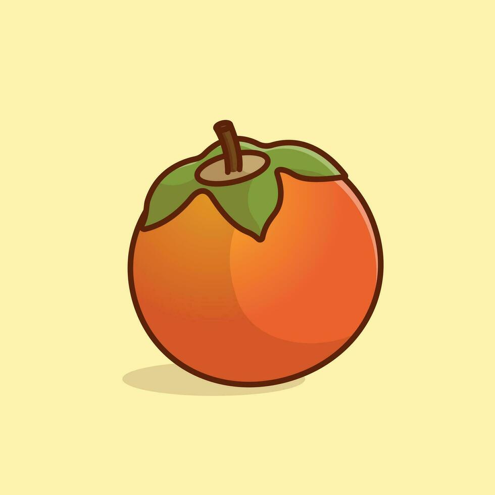 Persimmon simple cartoon vector illustration fruit nature concept icon isolated