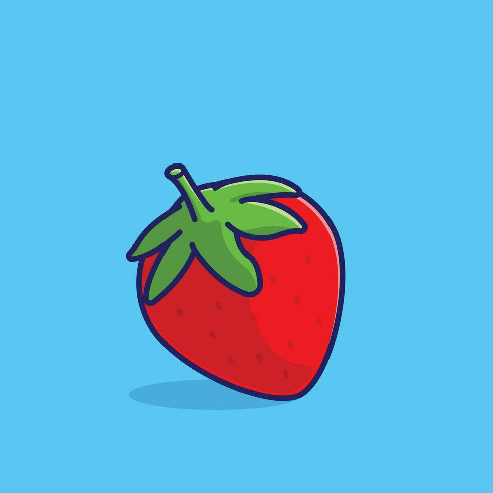 Strawberry simple cartoon vector illustration fruit nature concept icon isolated