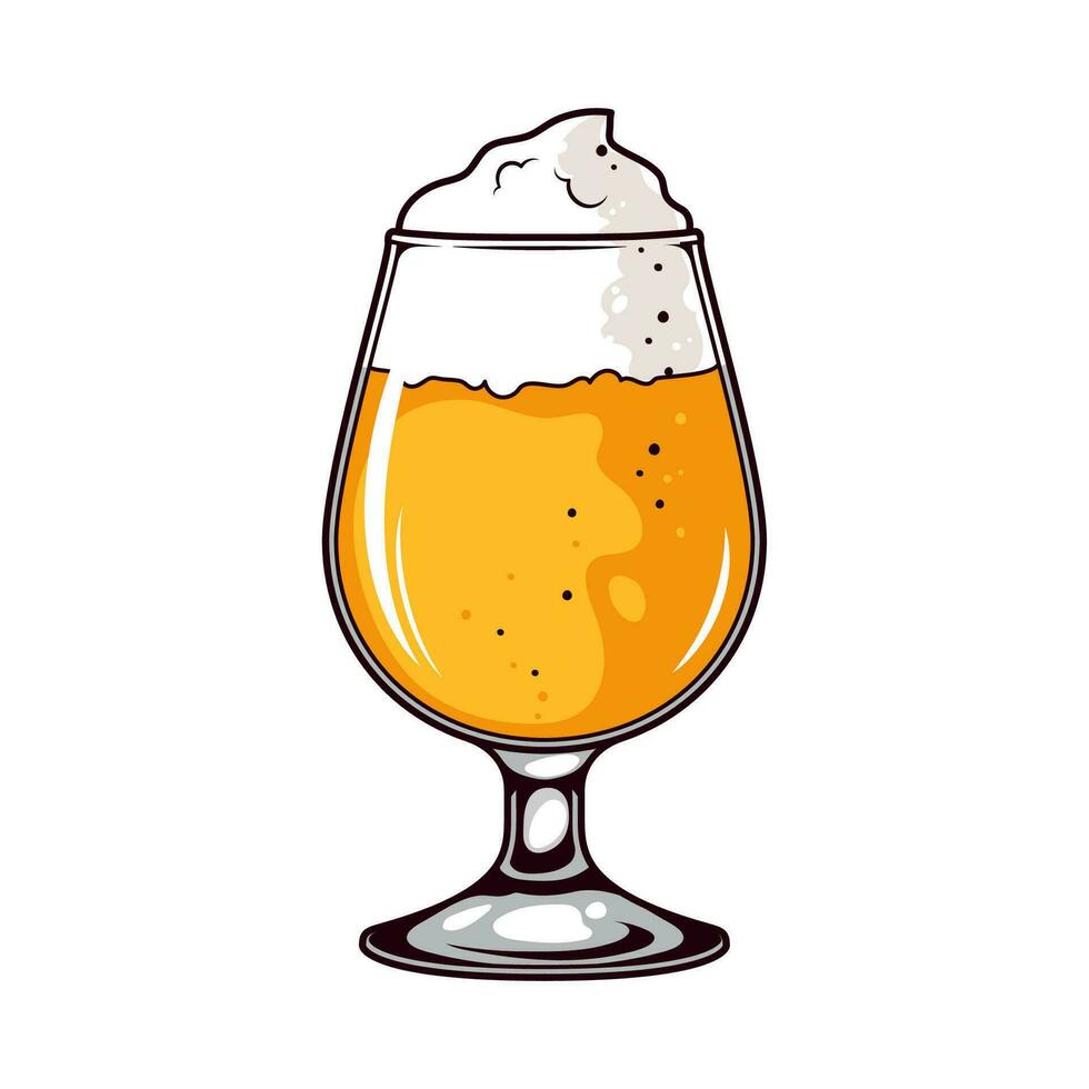 vaso de espumoso cerveza. vector ilustración en blanco antecedentes