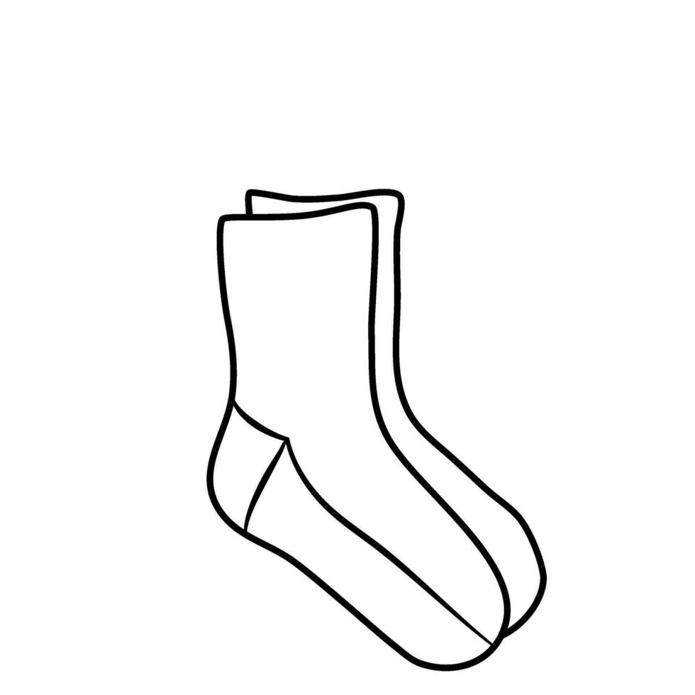 foot wearing socks line art vector illustration