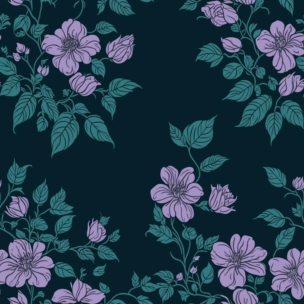 Floral Vector repeated Seamless Pattern Design for Fabric and Wallpaper