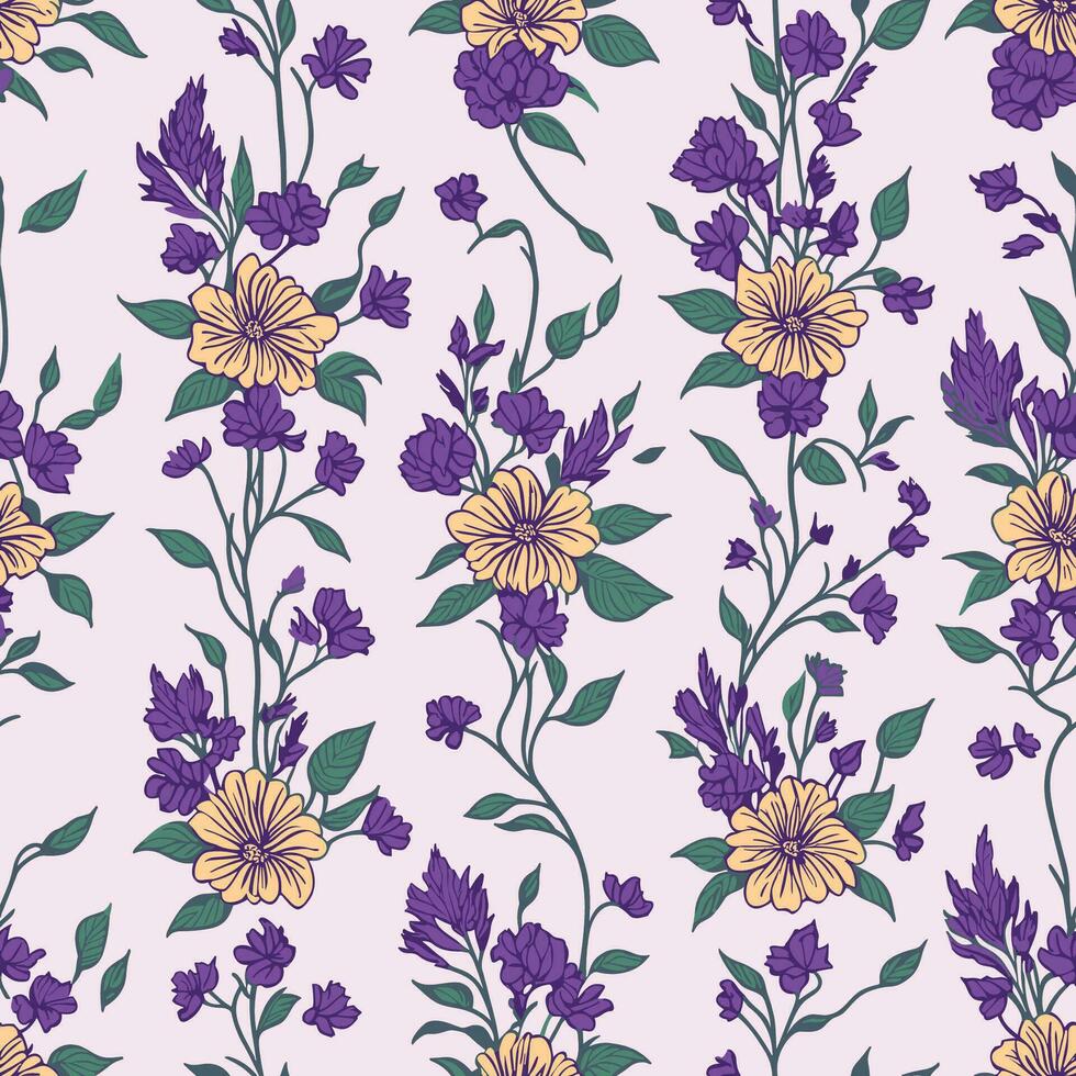 floral vector repetido sin costura modelo diseño para tela y fondo de pantalla