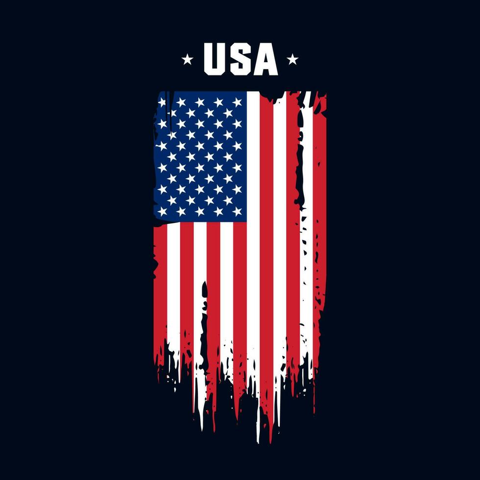 bandera de el EE.UU, el unido estados de America. vector ilustración en grunge estilo.