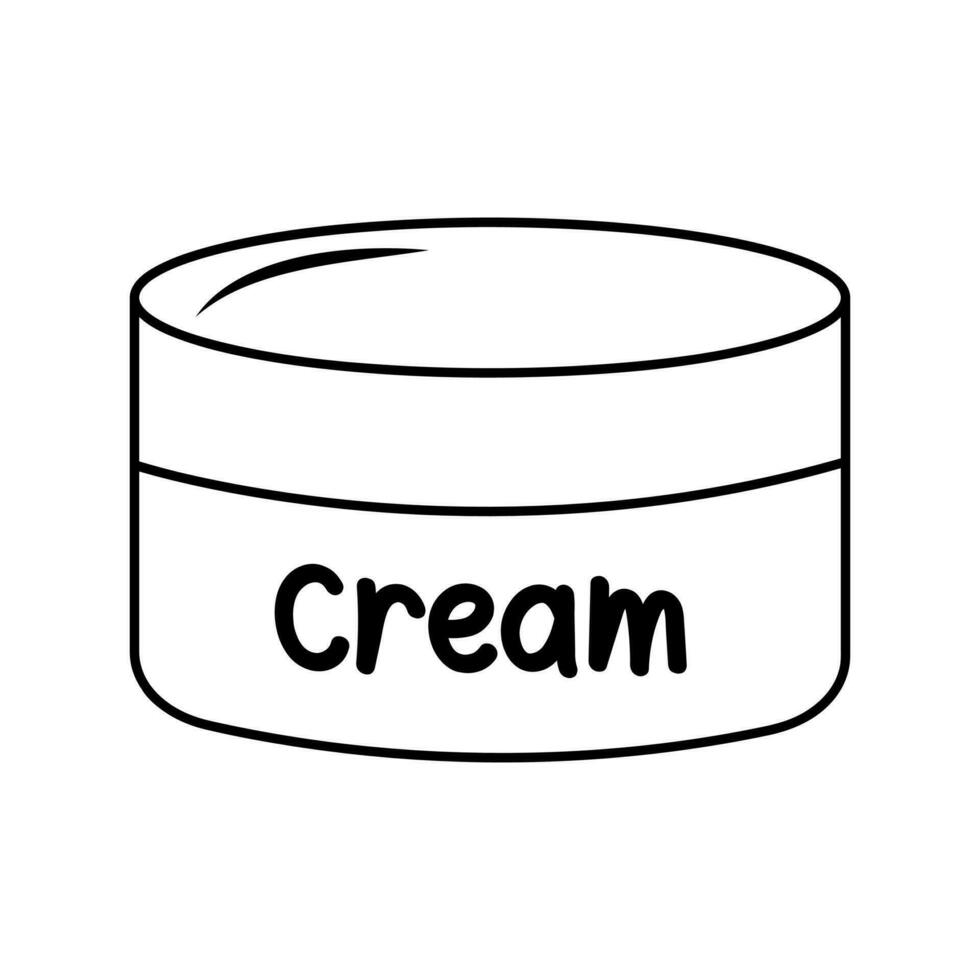 Cream tube in doodle style. Skincare cosmetic  product icon. vector