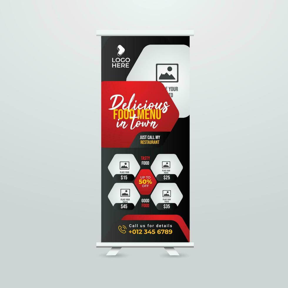 Modern and Creative Roll up Banner Template Design vector