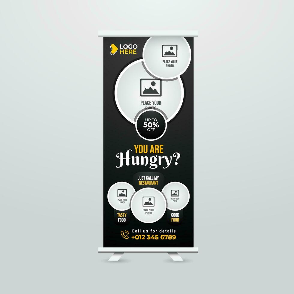 Modern and Creative Roll up Banner Template Design vector