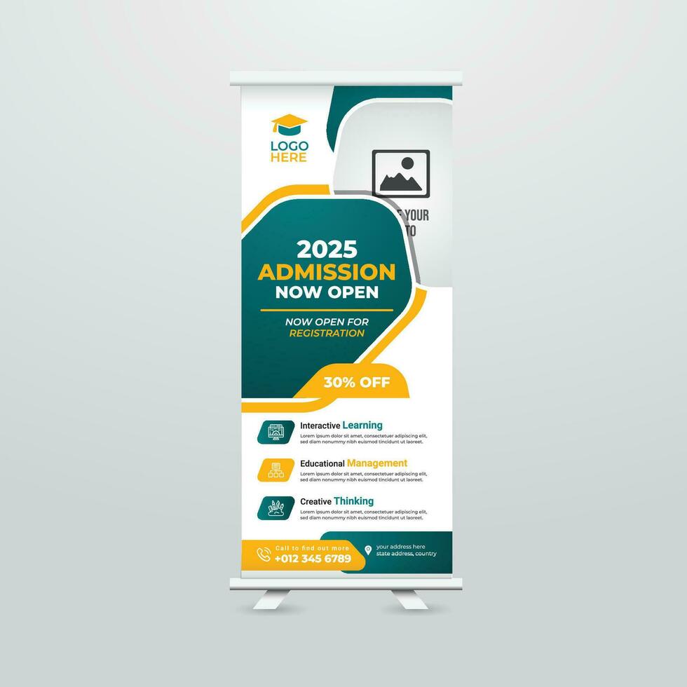 Modern and Creative Roll up Banner Template Design vector