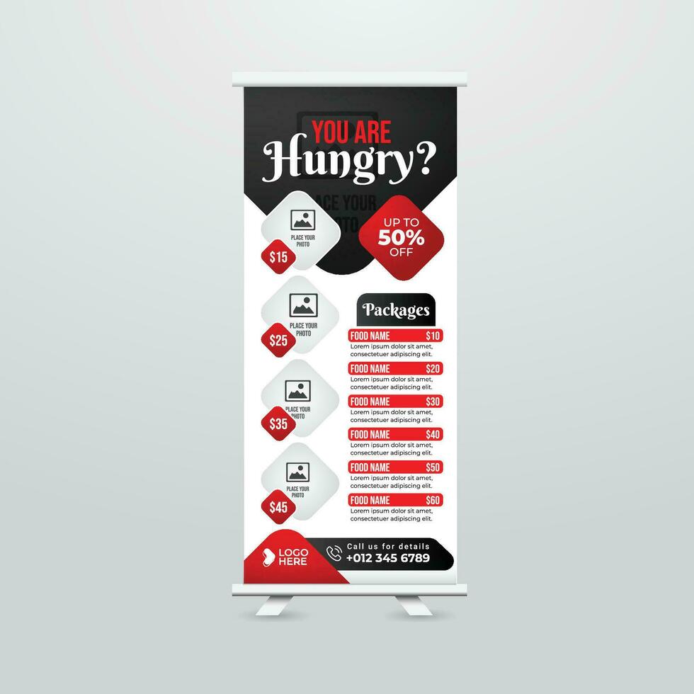 Modern and Creative Roll up Banner Template Design vector