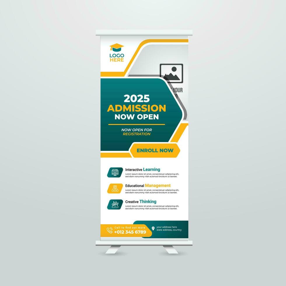 Modern and Creative Roll up Banner Template Design vector