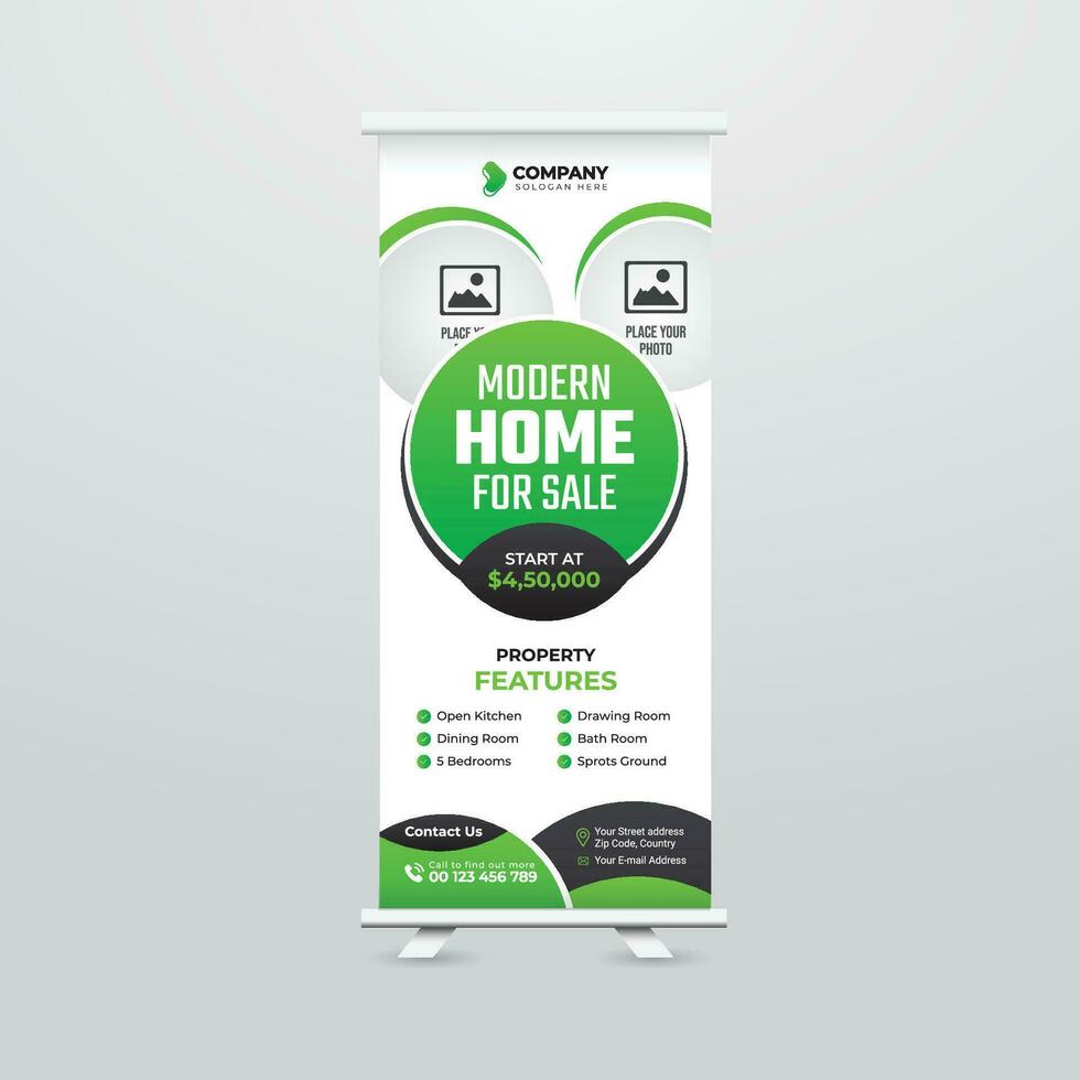 Modern and Creative Roll up Banner Template Design vector