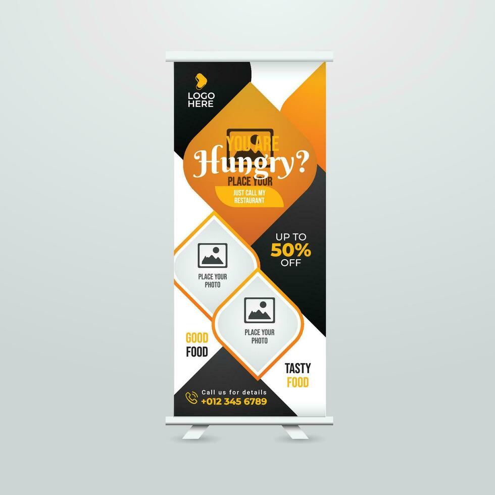 Modern and Creative Roll up Banner Template Design vector