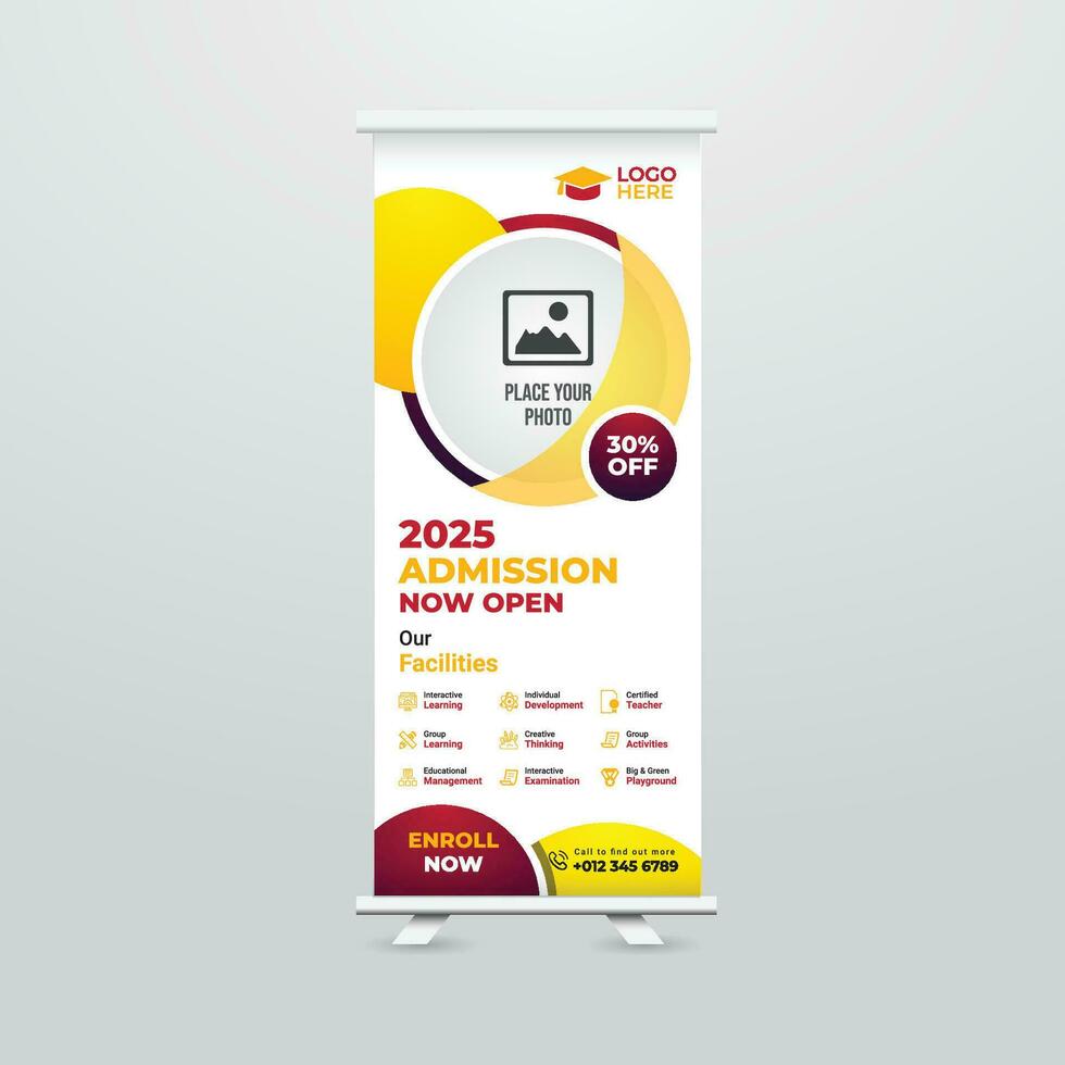 Modern and Creative Roll up Banner Template Design vector