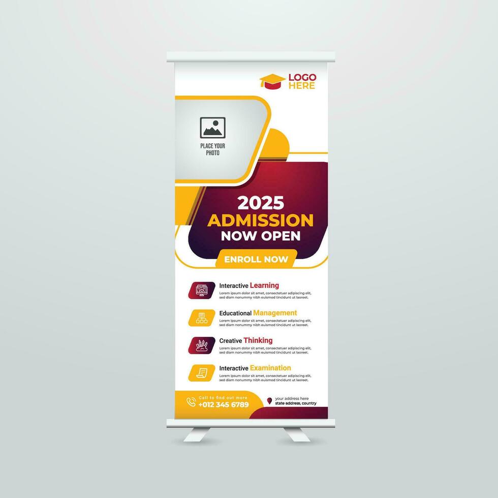 Modern and Creative Roll up Banner Template Design vector