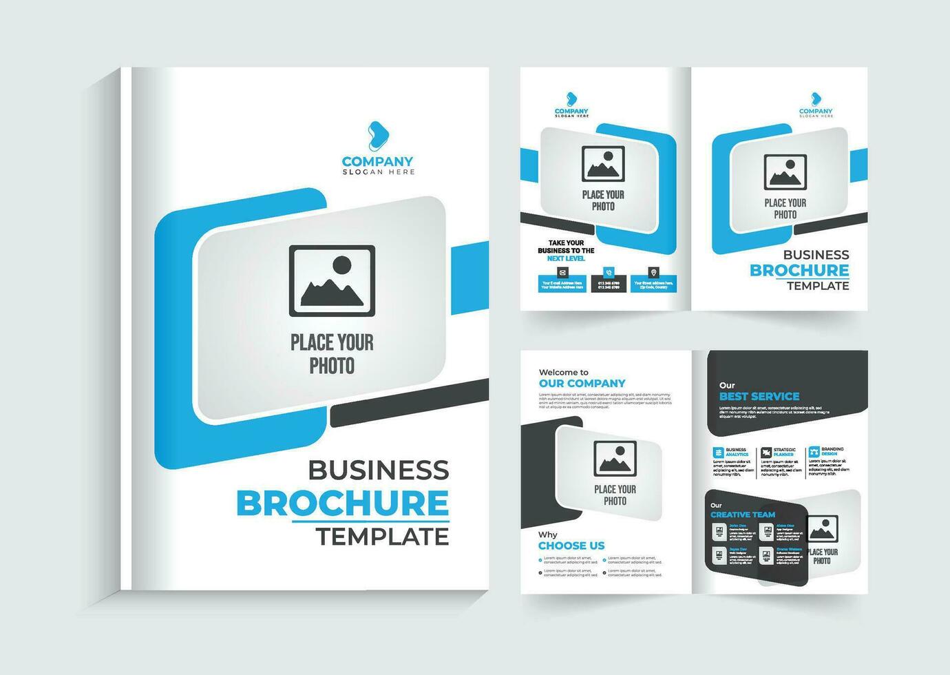 creative and modern multipurpose bifold brochure template design vector