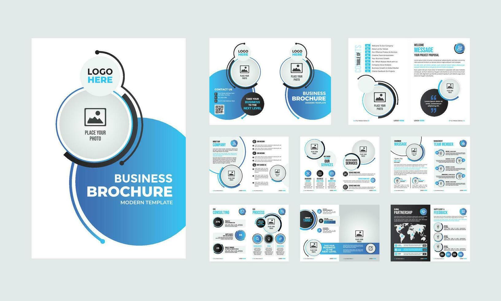 Modern multipurpose business brochure template design vector