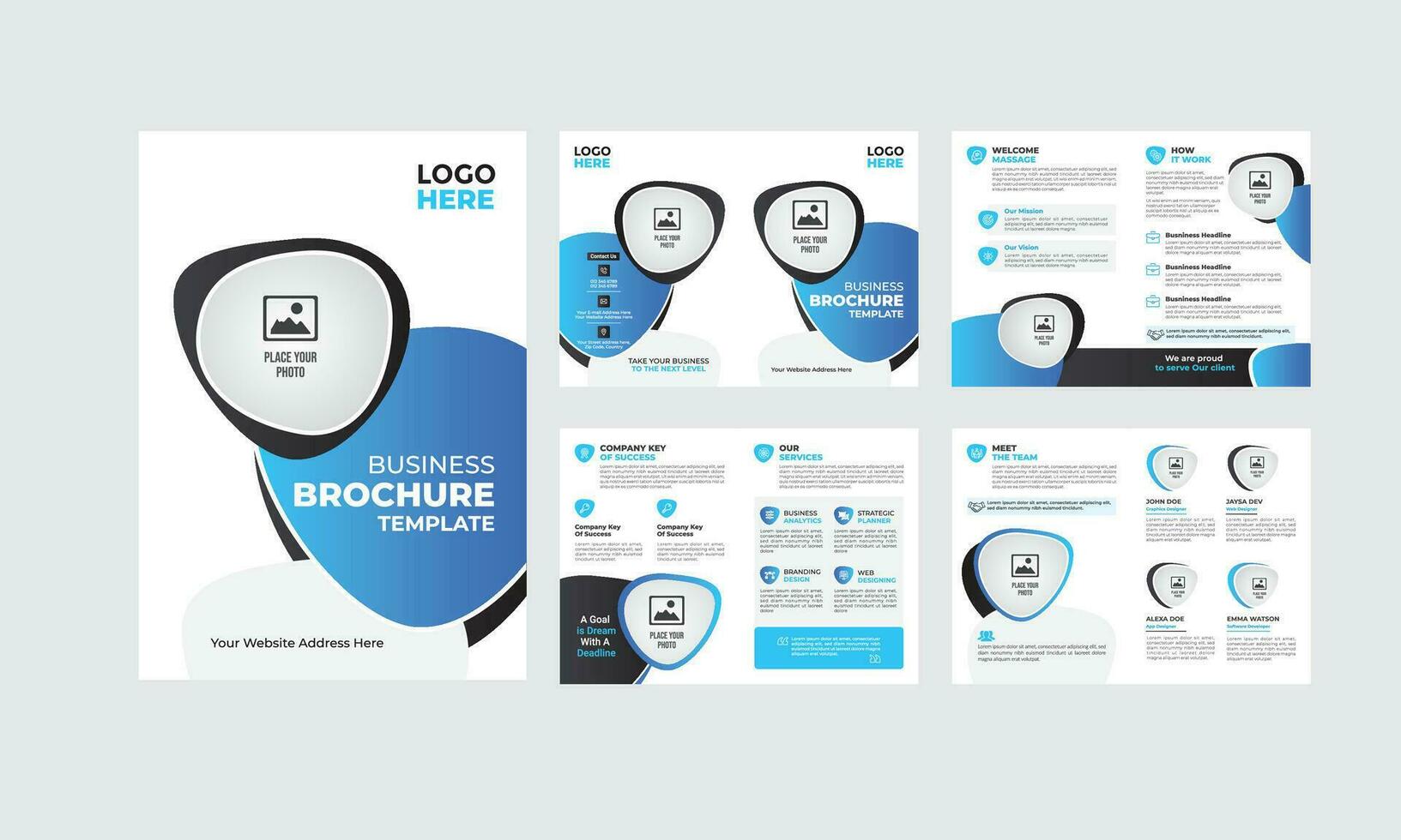 Modern multipurpose business brochure template design vector