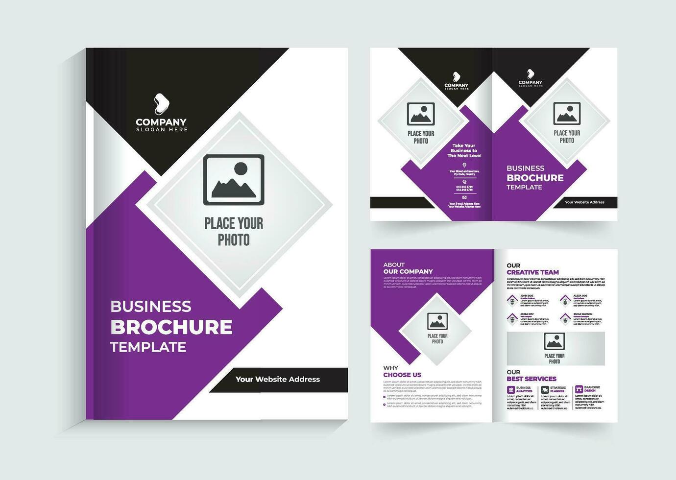 creative and modern multipurpose bifold brochure template design vector