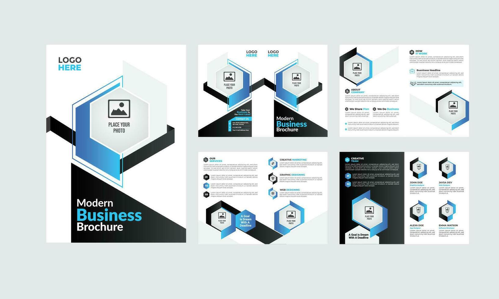 Modern multipurpose business brochure template design vector