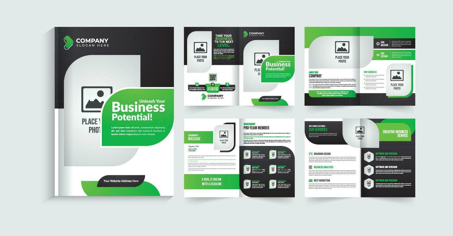 creative and modern multipurpose bifold brochure template design vector