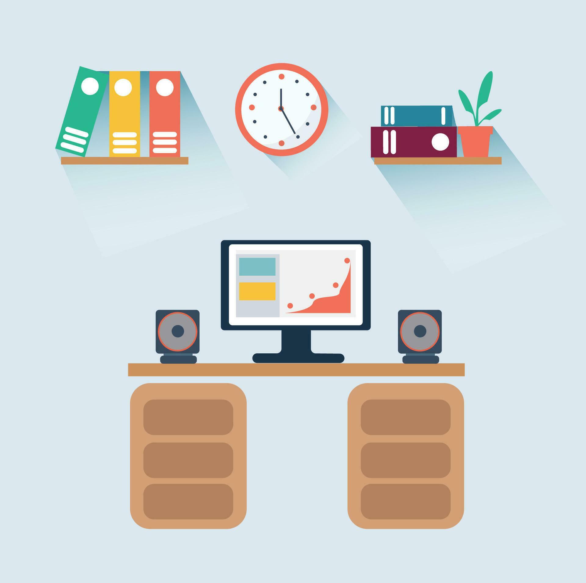 computer table vector 27161321 Vector Art at Vecteezy