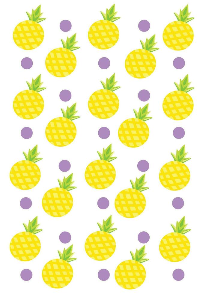 Pattern for pineapple cute style vector