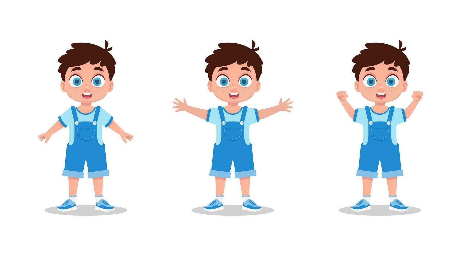 Set of cute boy emotions vector