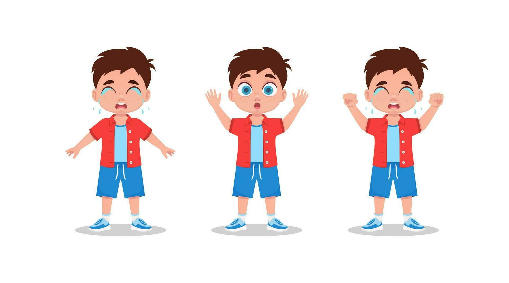 Set of cute boy emotions vector