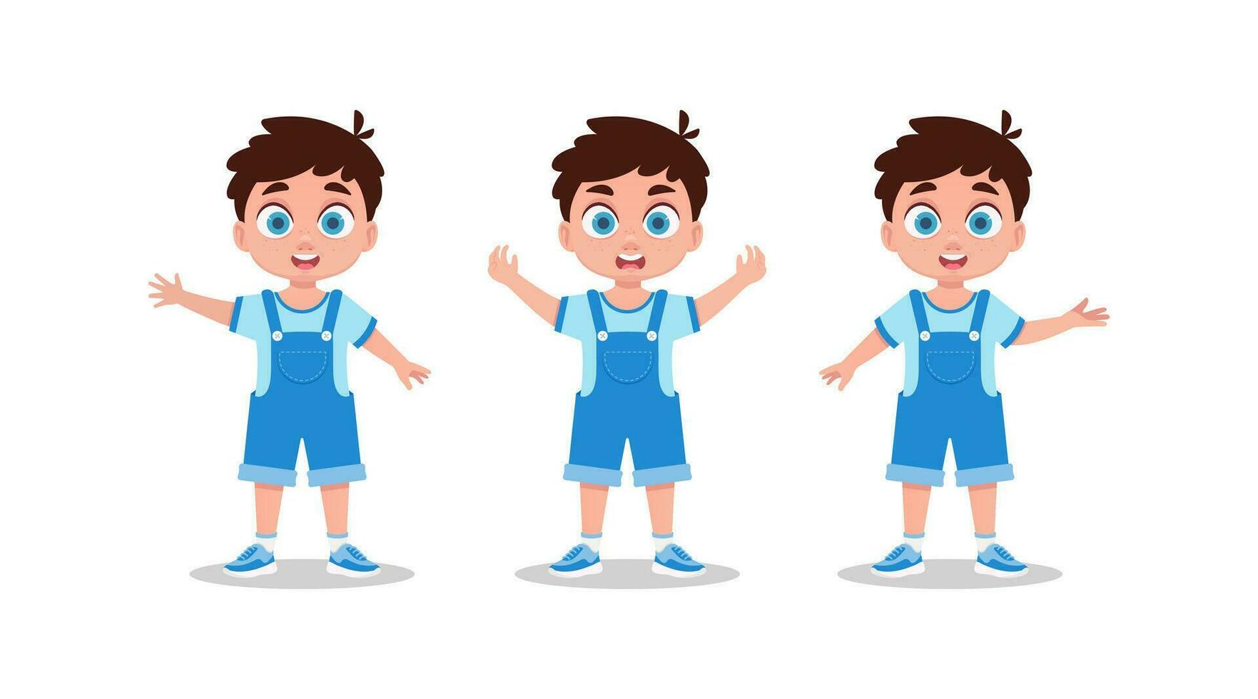 Set of cute boy emotions vector